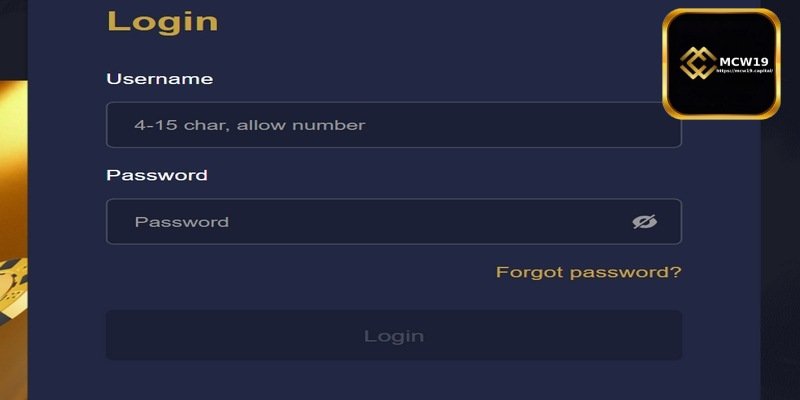 Step 2: Log In to Your MCW19 Gaming Account